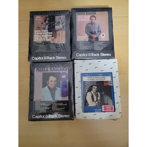 Lot of 4 sealed Merle Haggard 8 track type Please read eleven winners 190 proof